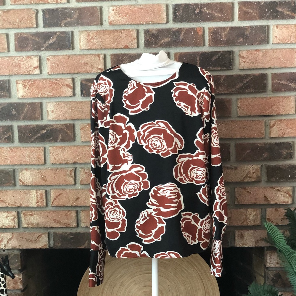 Who What Wear Long Sleeve Floral Blouse